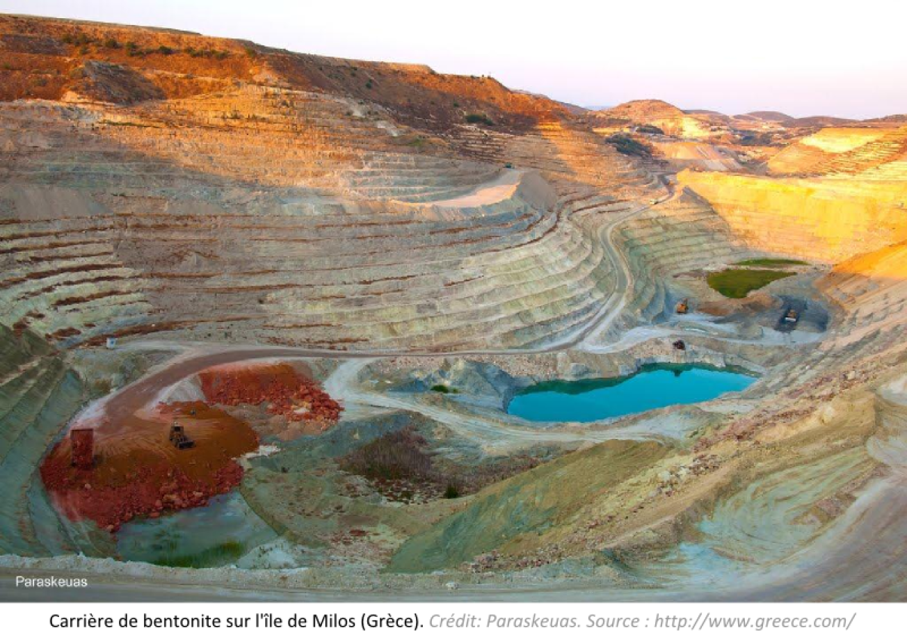 Carrière de bentonite sur l'île de Milos (Grèce)