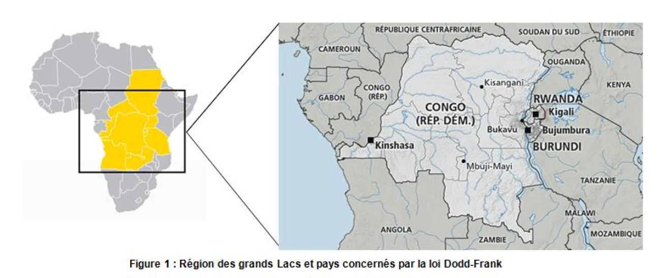 Région des grands Lacs et pays concernés par la loi Dodd-Franck