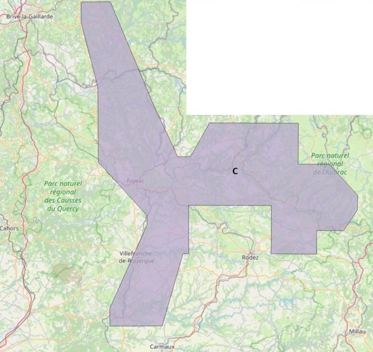 Cartographie du périmètre C, survolé en 2022 