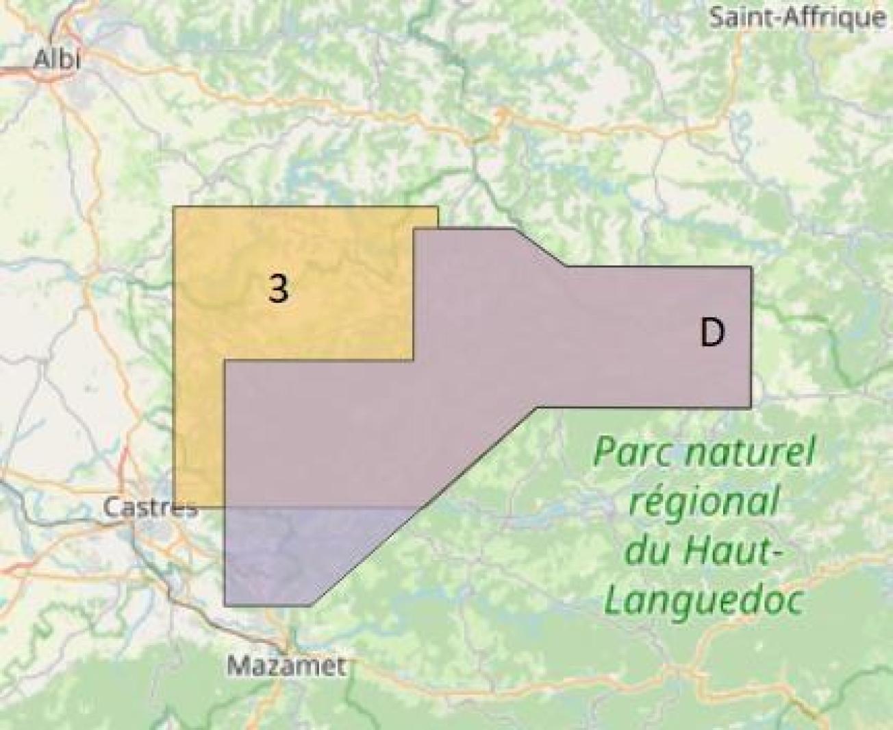 Cartographie des périmètres 3 et D, survolés en 2022 