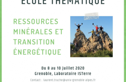 Réservez déjà la date - Ecole thématique "Ressources minérales et transition énergétique"