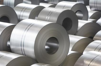 Hot-dip coated galvanised coils in storage