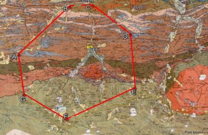 Carte géologique du PER Couflens