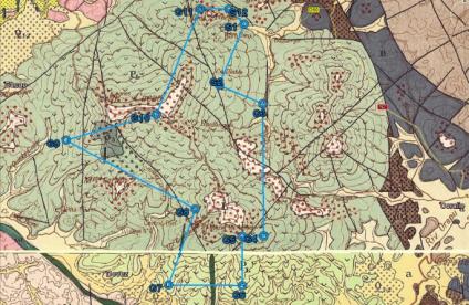 Carte géologique de la demande du PER "Carapa"
