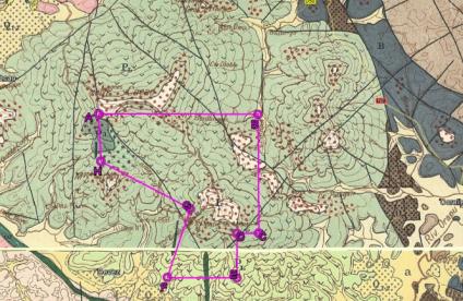 Carte géologique demande PER M Sainte Marie
