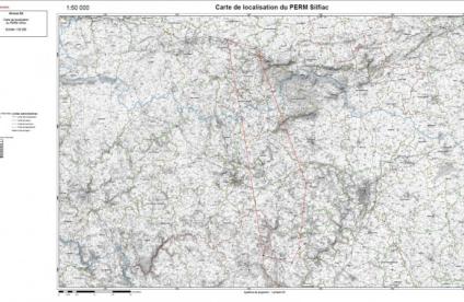 Carte de localisation de la demande de permis exclusif de recherche de mine "SILFIAC"