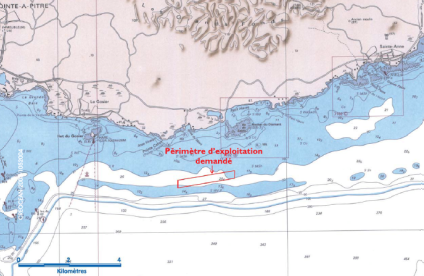 Localisation du permis d'exploitation du Petit Havre en Guadeloupe