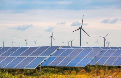 Paysage panneaux solaires - silicium