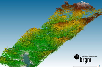 Nuage de points 3D acquis dans le cadre d'une couverture Lidar par drone