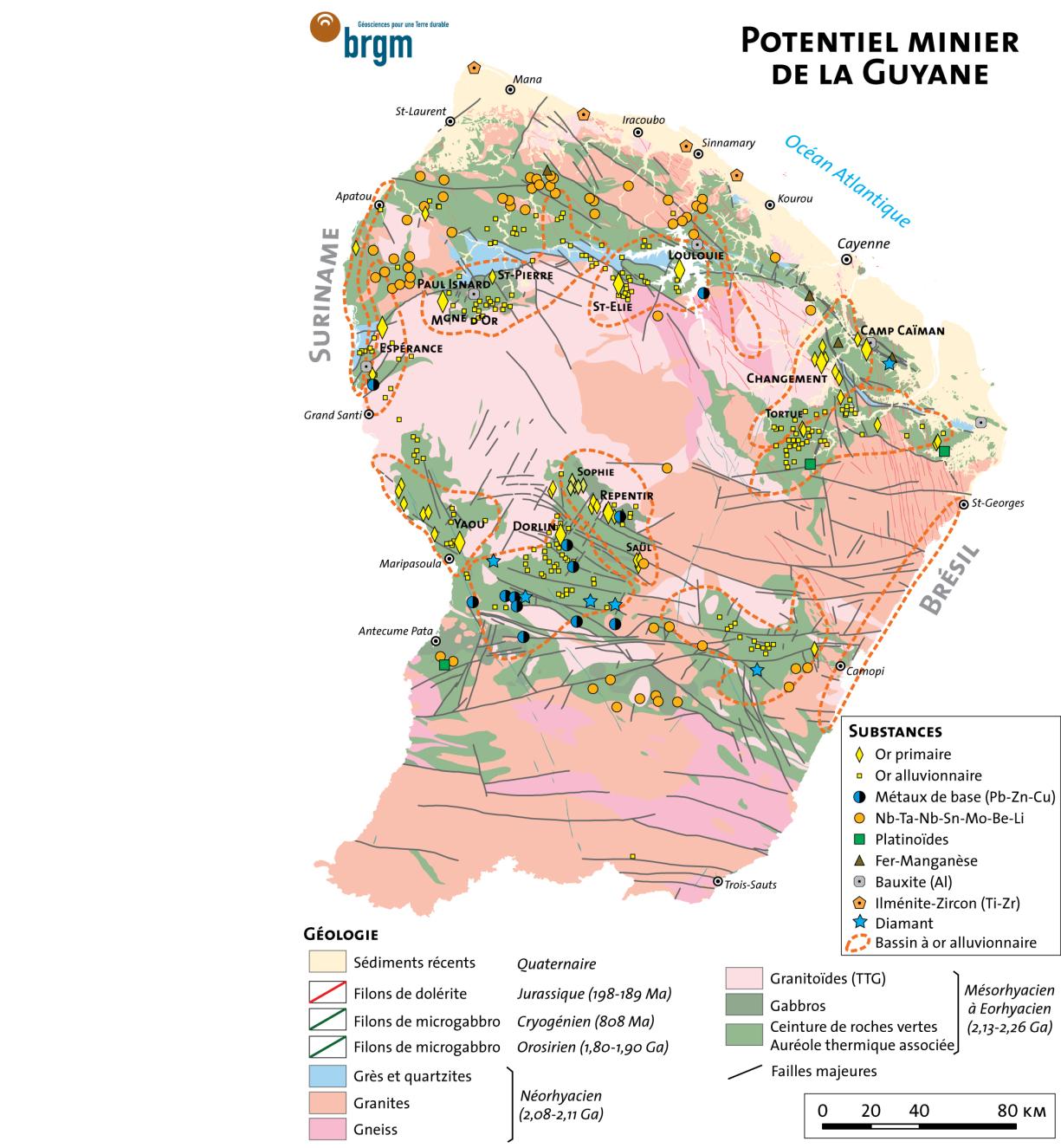 Potentiel minier de la Guyane (BRGM)