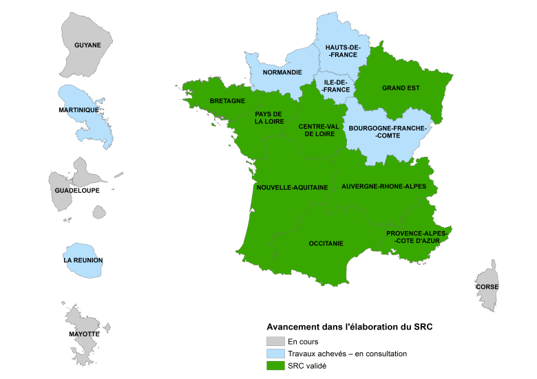 Etat d'avancement des SRC (octobre 2025)